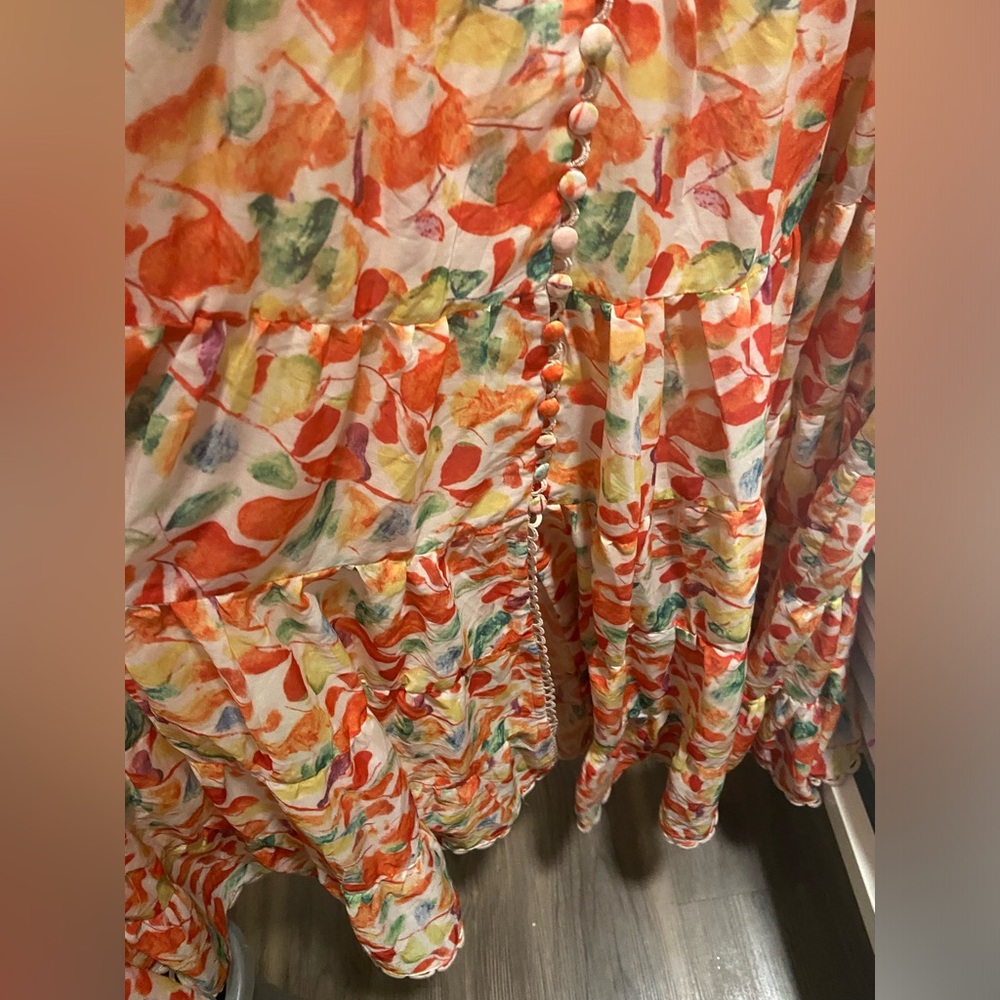 NEW ASTR The Label Tazia Floral Button Front Tiered Maxi Dress Size Large - Picture 6 of 11